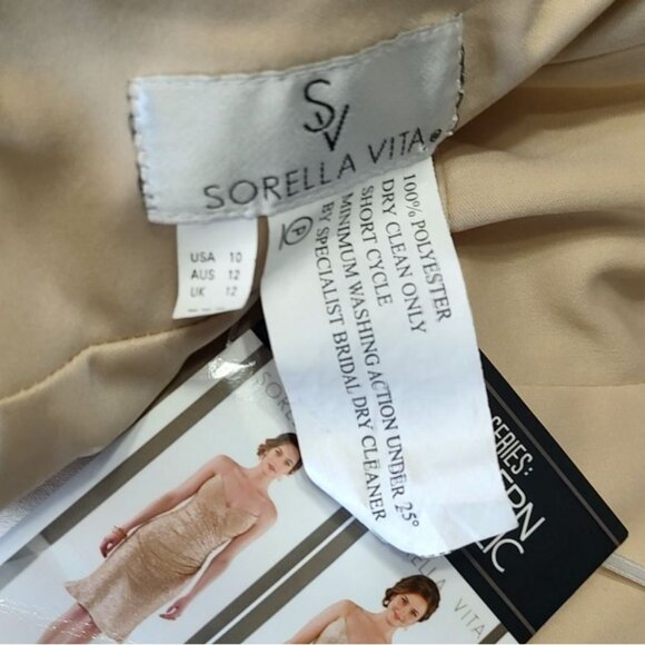 Sorella Vita Dress 10 Maxi Formal Gown Rose Gold Sequins Bridesmaid 8884 Prom - Picture 15 of 16